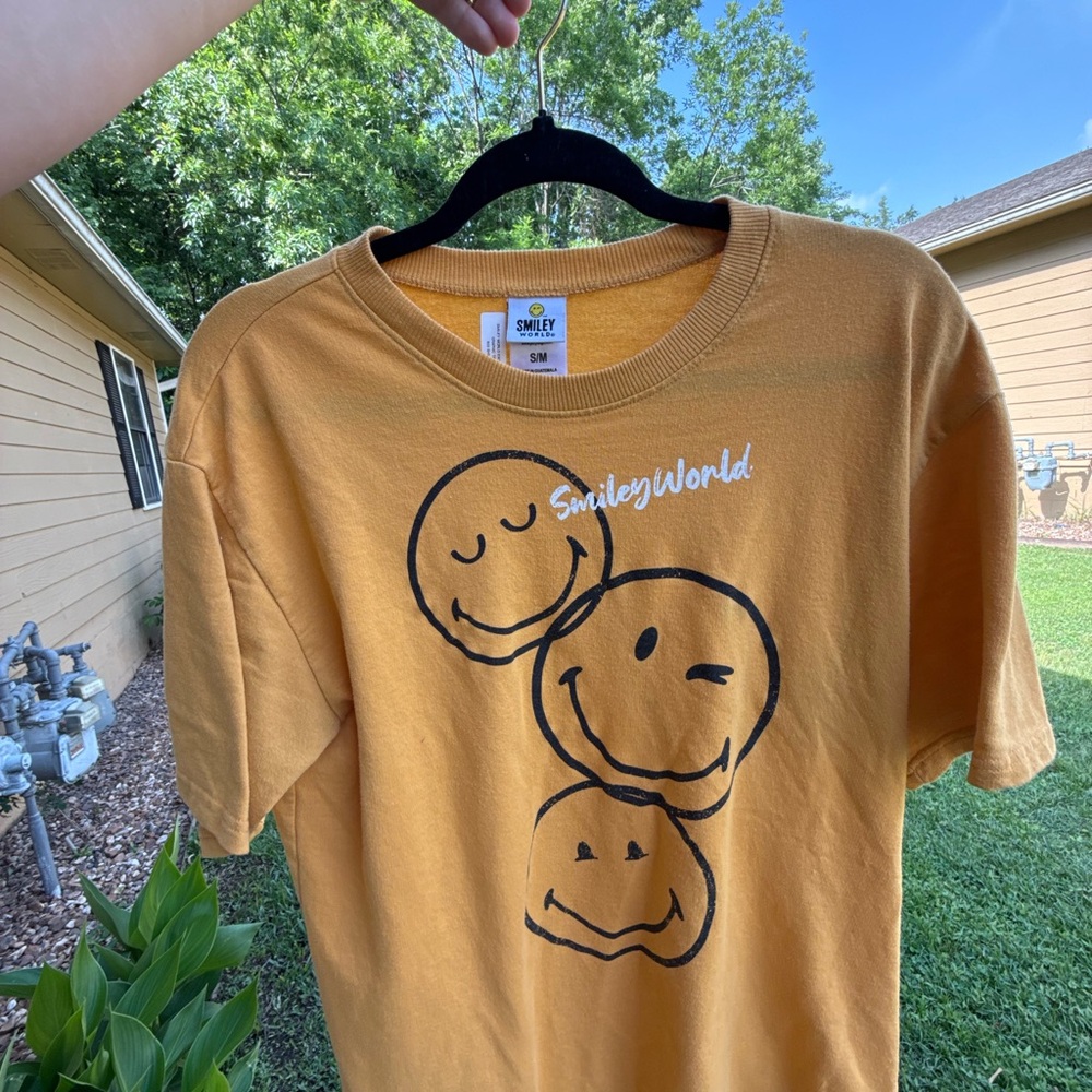 Yellow Cartoon Ghost Short Sleeve Tee